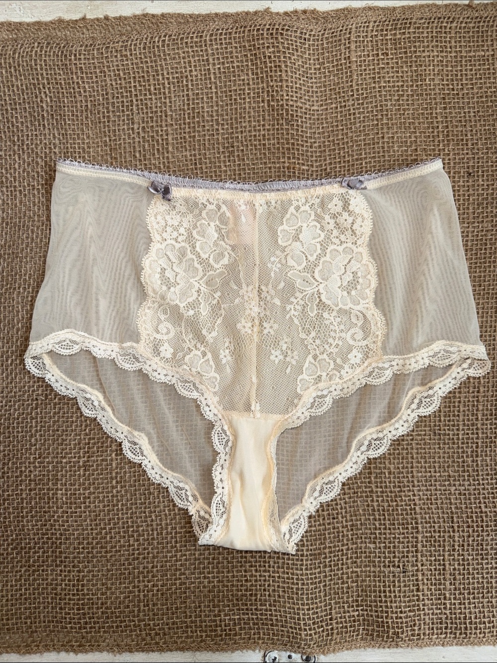Victoria's Secret Lace High-Waist Briefs in Cream